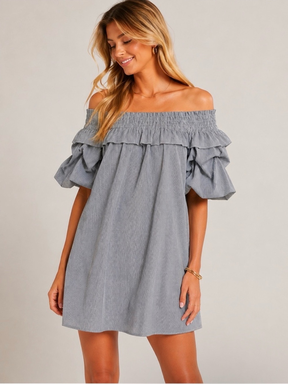 MISA Los Angeles Off-the-Shoulder Cotton Mini Dress XS NWOT